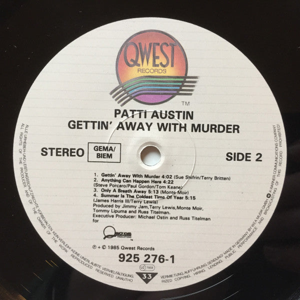 Patti Austin : Gettin' Away With Murder (LP,Album)
