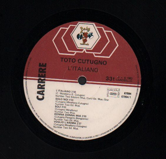 Toto Cutugno : L'italiano (LP, Album)
