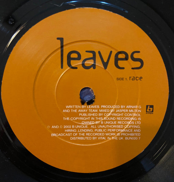 Leaves - Race (7", Single) - De Platen Aap – Vinylwinkel in Brielle & online webshop voor muziekliefhebbers