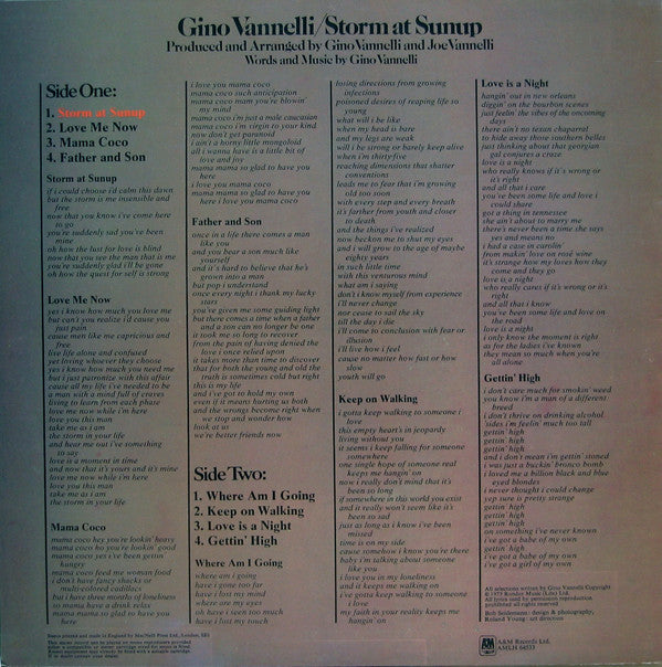 Gino Vannelli : Storm At Sunup (LP, Album)