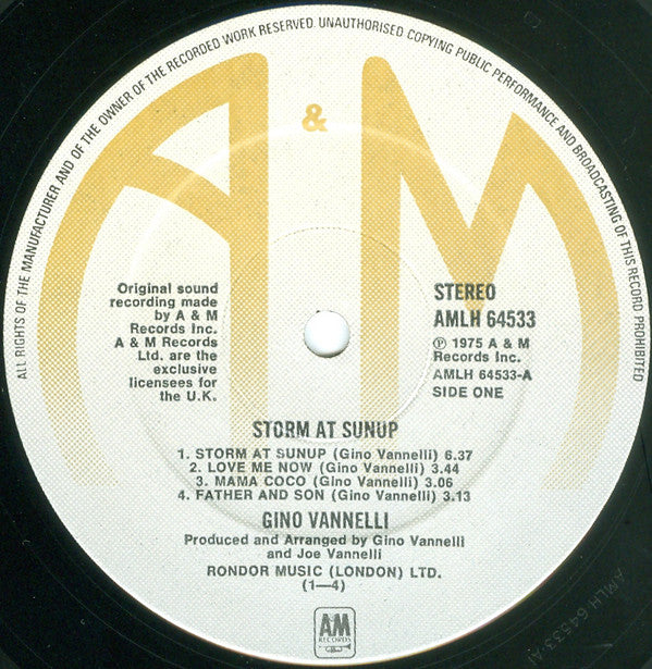 Gino Vannelli : Storm At Sunup (LP, Album)