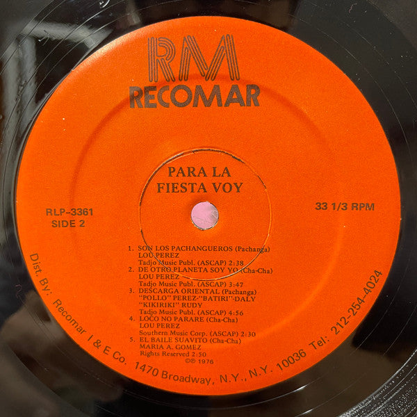 Lou Perez : Para la Fiesta Voy (LP)