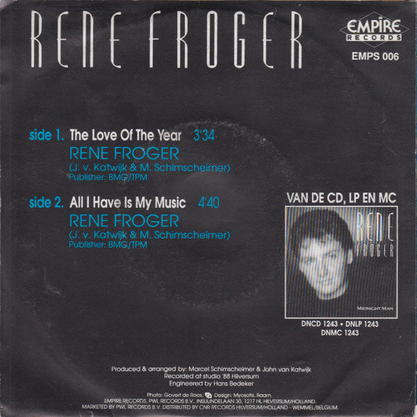 Rene Froger* : The Love Of The Year (7", Single)