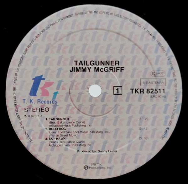 Jimmy McGriff : Tailgunner (LP, Album, Gat)