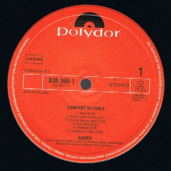 Nadieh : Company Of Fools (LP, Album)