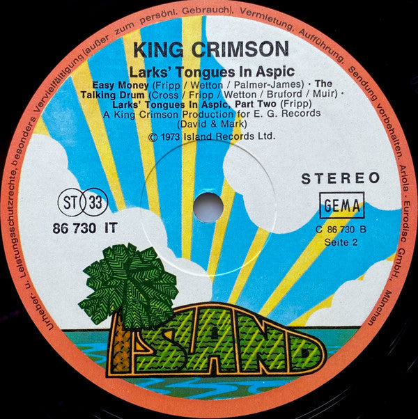 King Crimson : Larks' Tongues In Aspic (LP, Album)