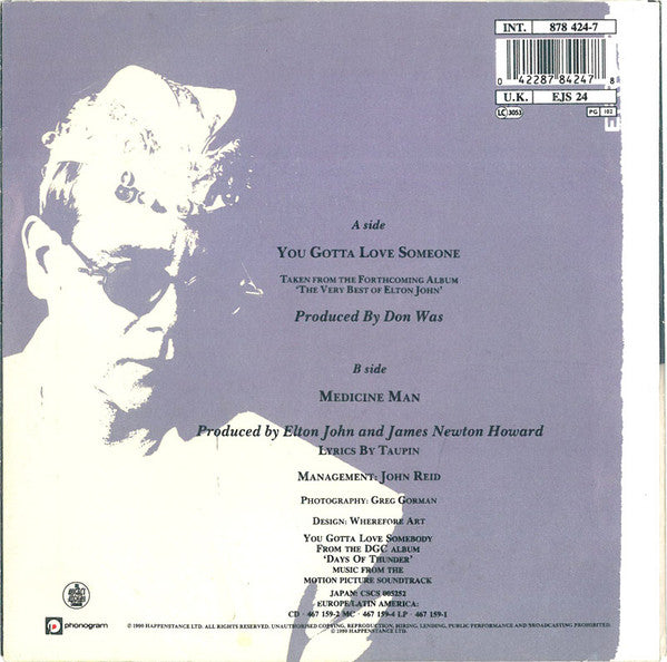 Elton John : You Gotta Love Someone (7", Single, 010)
