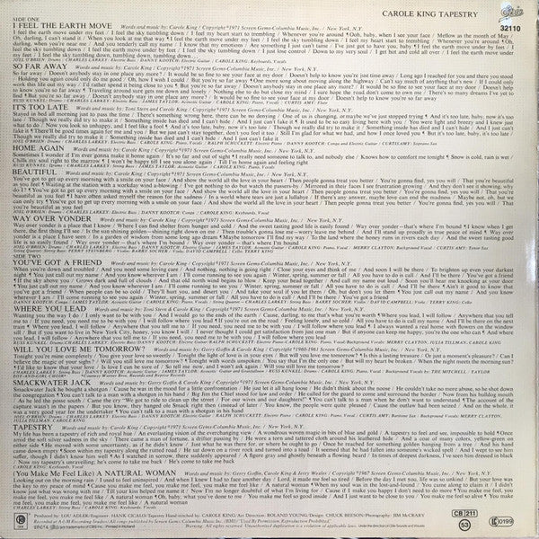 Carole King : Tapestry (LP, Album, RE)