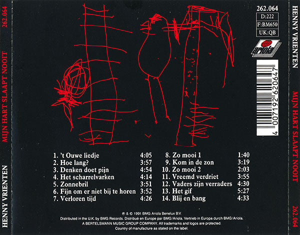 Henny Vrienten - Mijn Hart Slaapt Nooit (CD, Album) - De Platen Aap – Vinylwinkel in Brielle & online webshop voor muziekliefhebbers