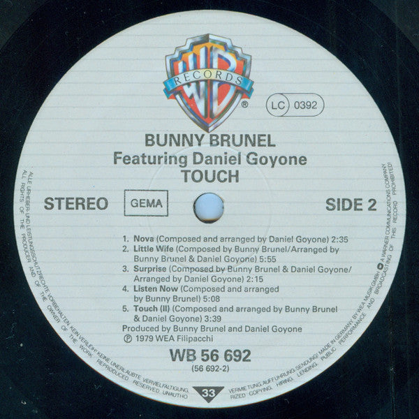Bunny Brunel Featuring Daniel Goyone : Touch (LP, Album)