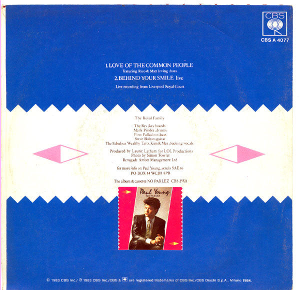 Paul Young : Love Of The Common People (7", Single)