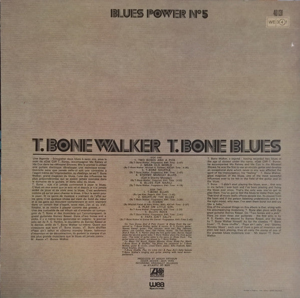 T. Bone Walker* : T. Bone Blues (LP, Album, RE)