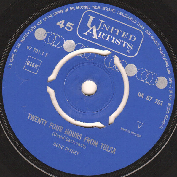 Gene Pitney : Twenty Four Hours From Tulsa / Lonely Night Dreams (Of Far Away Arms) (7", Single)