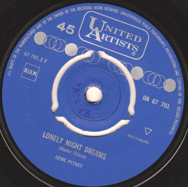 Gene Pitney : Twenty Four Hours From Tulsa / Lonely Night Dreams (Of Far Away Arms) (7", Single)