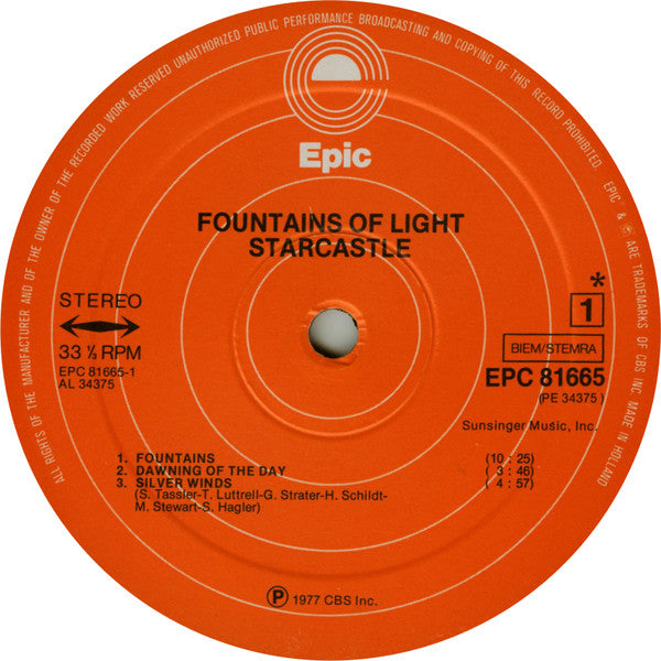 Starcastle : Fountains Of Light (LP, Album)