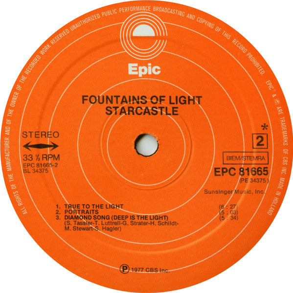 Starcastle : Fountains Of Light (LP, Album)