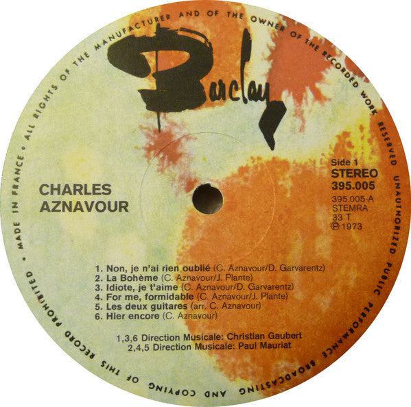 Charles Aznavour : Aznavour... Formidable (LP, Comp)