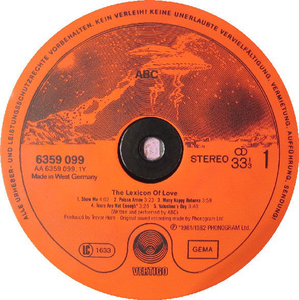 ABC : The Lexicon Of Love (LP,Album,Stereo)