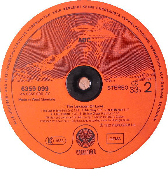ABC : The Lexicon Of Love (LP,Album,Stereo)