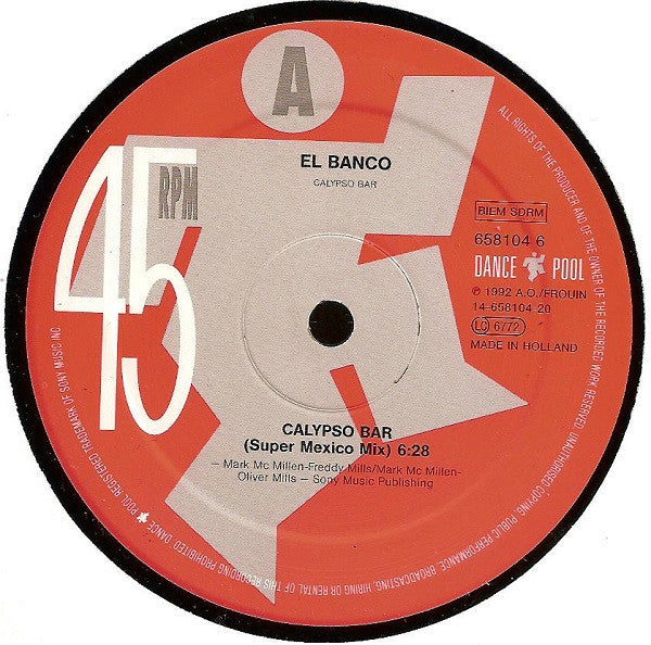 El Banco : Calypso Bar (12", Maxi, Pic)