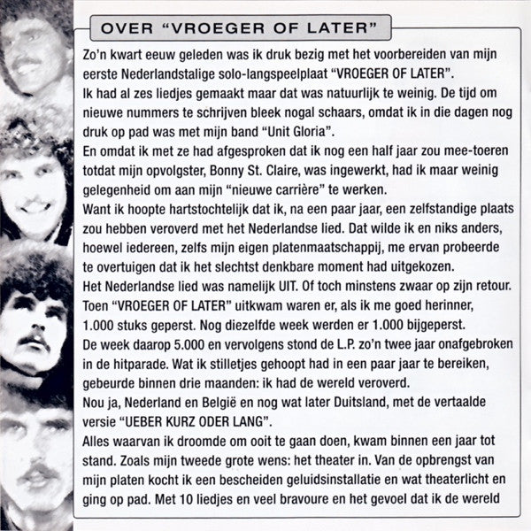 Robert Long - Vroeger Of Later (CD, Album, RE, RM) - De Platen Aap – Vinylwinkel in Brielle & online webshop voor muziekliefhebbers