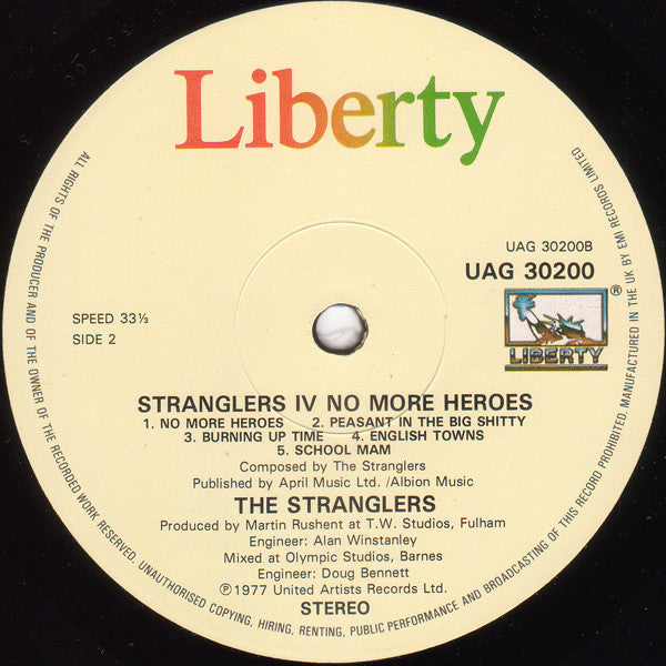 The Stranglers : Stranglers IV No More Heroes (LP, Album, RE)