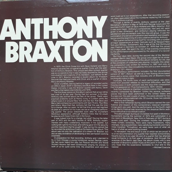 Anthony Braxton : The Montreux / Berlin Concerts (2xLP, Album)