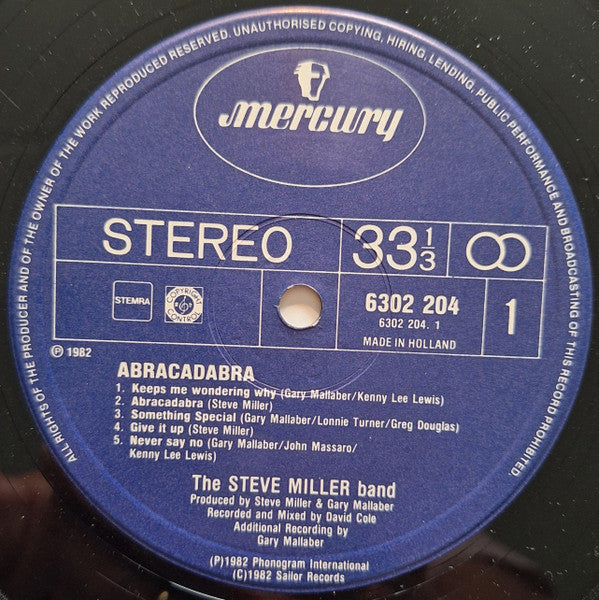 The Steve Miller Band* : Abracadabra (LP, Album)