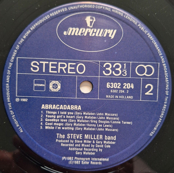The Steve Miller Band* : Abracadabra (LP, Album)