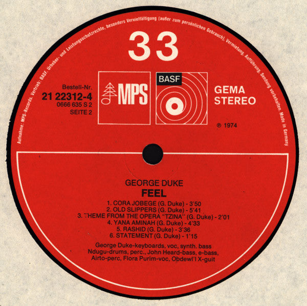 George Duke : Feel (LP, Album)