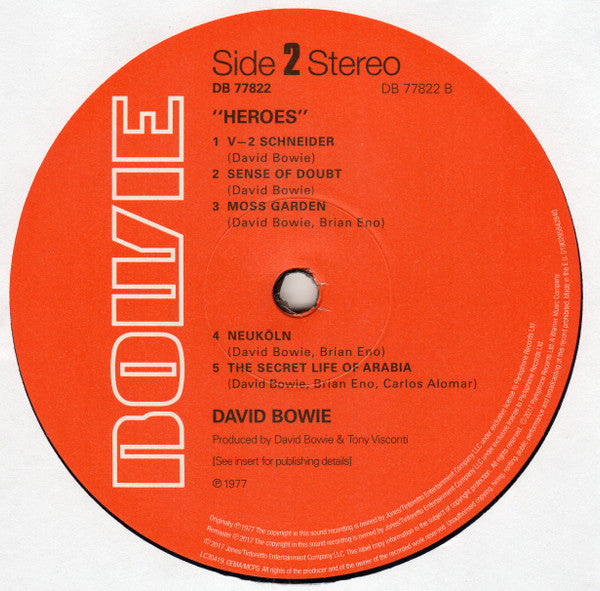 David Bowie : "Heroes" (LP, Album, RE, RM, 180)