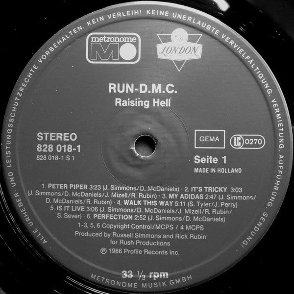 Run-DMC - Raising Hell (LP, Album, Pur) - De Platen Aap – Vinylwinkel in Brielle & online webshop voor muziekliefhebbers