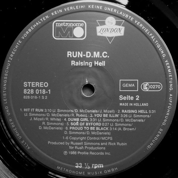 Run-DMC - Raising Hell (LP, Album, Pur) - De Platen Aap – Vinylwinkel in Brielle & online webshop voor muziekliefhebbers