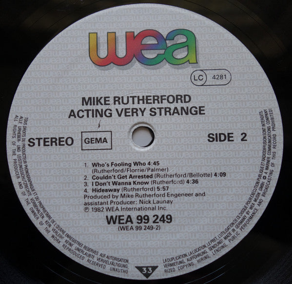Mike Rutherford : Acting Very Strange (LP, Album)