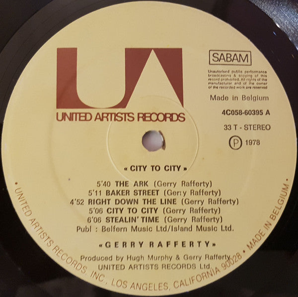 Gerry Rafferty : City To City (LP, Album, Bei)