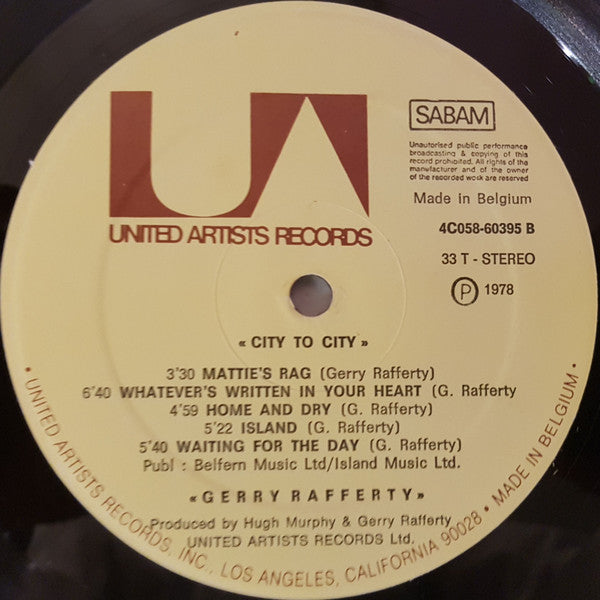 Gerry Rafferty : City To City (LP, Album, Bei)