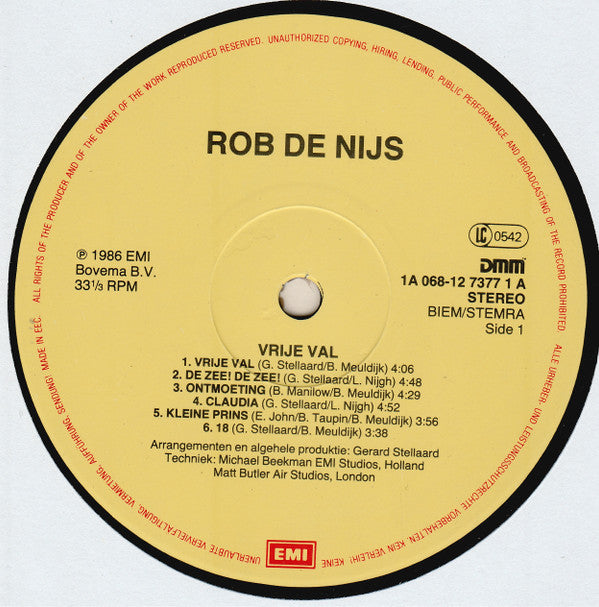 Rob De Nijs : Vrije Val (LP,Album,Stereo)