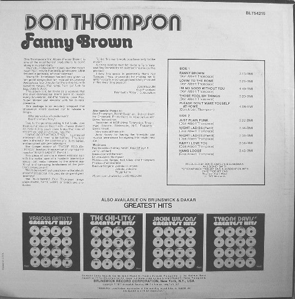 Don Thompson (5) : Fanny Brown (LP, Album)