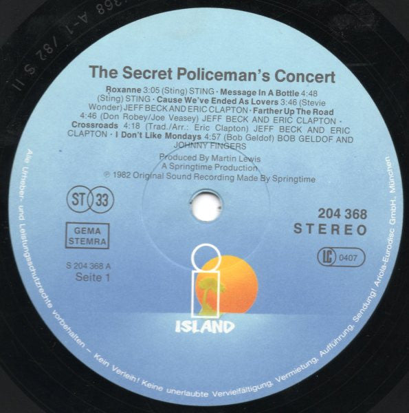 Various : The Secret Policeman's Concert (LP, Ger)