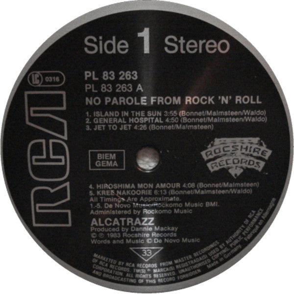 Alcatrazz : No Parole From Rock 'N' Roll (LP, Album)