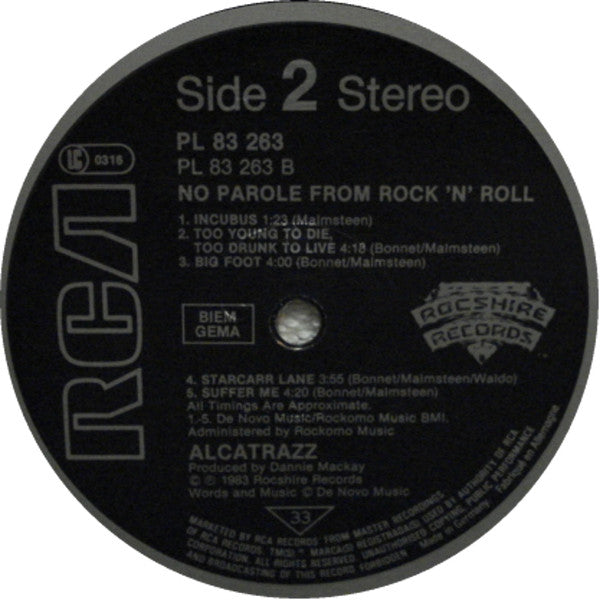 Alcatrazz : No Parole From Rock 'N' Roll (LP, Album)