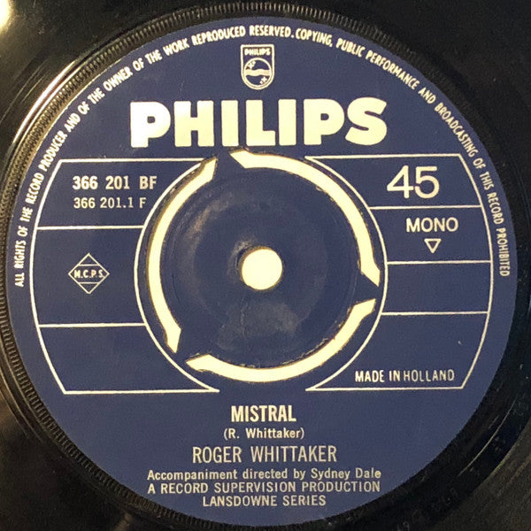 Roger Whittaker : Mistral (7", Single, Mono)