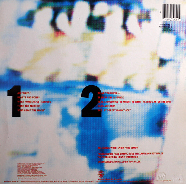 Paul Simon : Hearts And Bones (LP, Album)