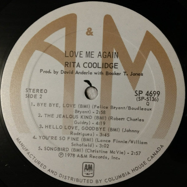 Rita Coolidge : Love Me Again (LP,Album,Club Edition)