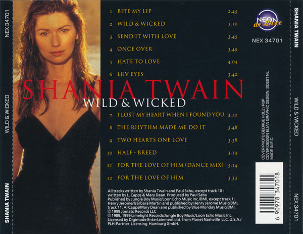 Shania Twain - Wild & Wicked (CD, Album) - De Platen Aap – Vinylwinkel in Brielle & online webshop voor muziekliefhebbers