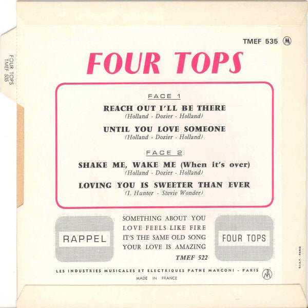 Four Tops : Reach Out I'll Be There (7", EP)