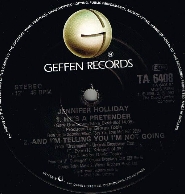 Jennifer Holliday - Hard Times For Lovers (12") - De Platen Aap – Vinylwinkel in Brielle & online webshop voor muziekliefhebbers