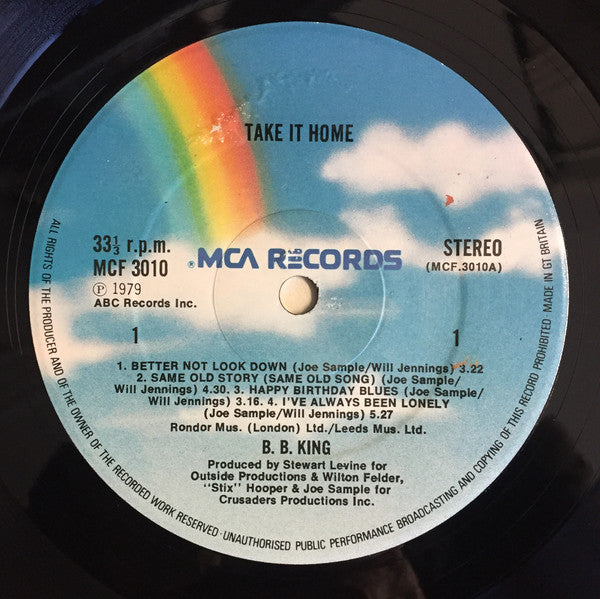 B.B. King : Take It Home (LP, Album, RE)