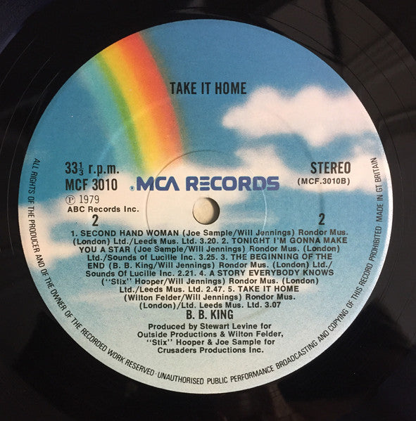 B.B. King : Take It Home (LP, Album, RE)