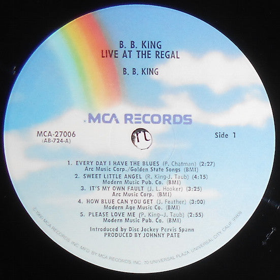 B.B. King : Live At The Regal (LP, Album, RE)